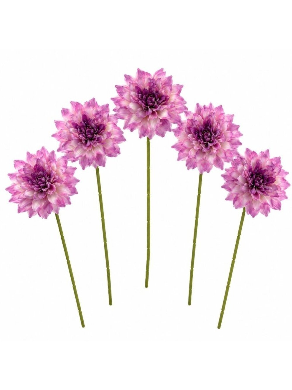 Purple Dahlia Stem Bundle Faux Flower Bouquet Vintage Look Wedding Floral Decor